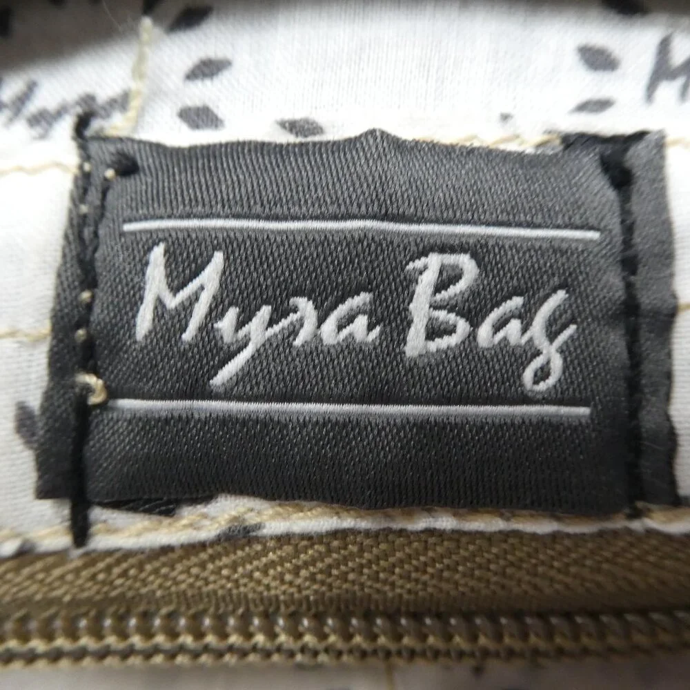 Myra Bag Brown Gray Cotton Leather Mandala Crossbody Shoulder Bag Purse - Picture 11 of 12